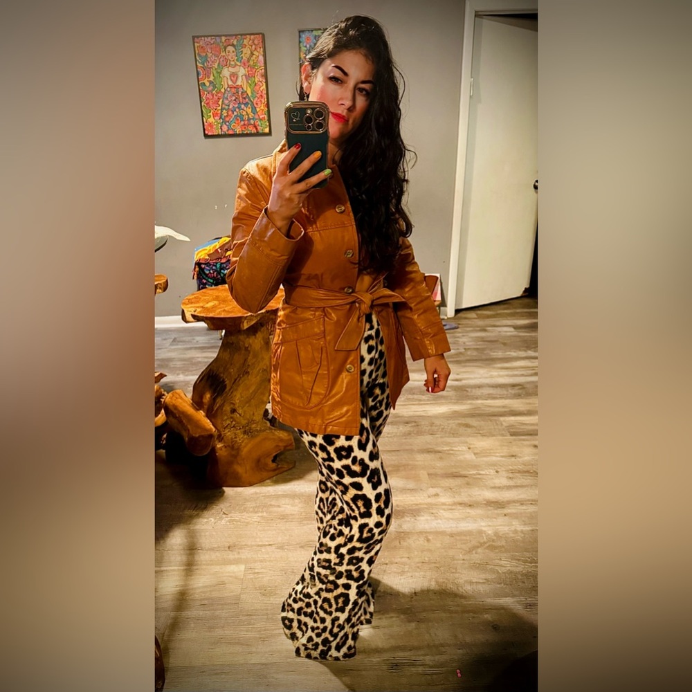 Banana Republic Brown Leather Belted Jacket